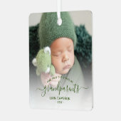 Ornement En Métal Grand-parents Premier Noël Photo Green Script (Avant gauche)