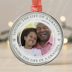 Ornement En Métal Grandpa photo Keepsaké cadeau