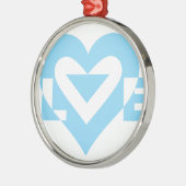 Ornement En Métal Graphique d'amour cool, Bleu (Gauche)