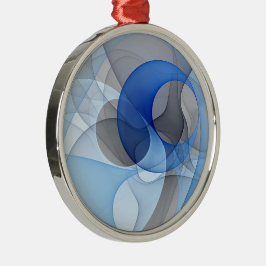 Ornement En Métal Graphique d'art fractal gris bleu Abstrait moderne (Droite)