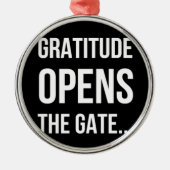 Ornement En Métal Gratitude ouvre la citation inspirante Gate (Devant)
