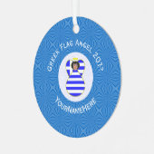 Ornement En Métal Grec Black Hair Angel Hanoukka Drapeau Personnalis (Avant gauche)