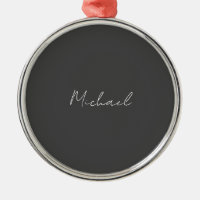 Gris blanc manuscrit minimaliste Votre nom