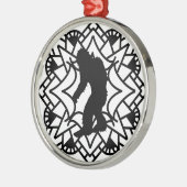 Ornement En Métal Gros pied, Sasquatch dans un Mandala (Gauche)