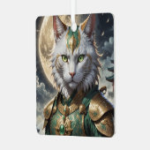 Ornement En Métal Guerrier épique de chat blindé (Avant gauche)