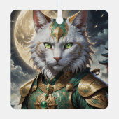 Ornement En Métal Guerrier épique de chat blindé (Verso)