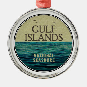 Ornement En Métal Gulf Islands National Seashore Ocean Birds