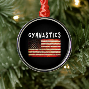 Ornement En Métal Gymnastique Grunge Américain Drapeau USA