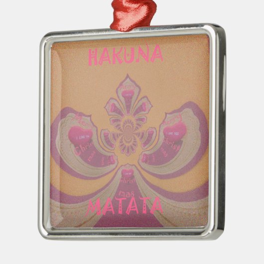 Ornement En Métal Hakuna Matata Joyeux Noël joli coeur design (Gauche)