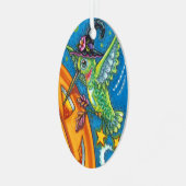ORNEMENT EN MÉTAL HALLOWEEN HUMMINGBIRD & JACK-O'-LANTERN WHIMSY (Avant gauche)