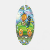 ORNEMENT EN MÉTAL HALLOWEEN ROAD TRIP, JACK ET CHAT NOIR AMIS (Avant gauche)