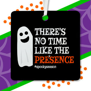 Ornement En Métal Halloween Spirit Happy Ghost Funny Halloween