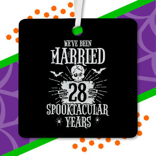 Ornement En Métal Halloween Spooktacular 28e anniversaire de mariage