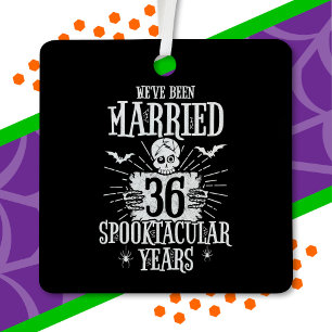 Ornement En Métal Halloween Spooktacular 36e anniversaire de mariage