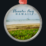Ornement En Métal Hanalei Bay Kauai Hawaii Beach & Bateaux<br><div class="desc">Cette belle photo a été prise en septembre 2012 sur la plage tranquille de la baie d'Hanalei, l'un des plus beaux endroits de Kauai Hawaii. Profitez de cette scène de plage océanique et des vagues avec voiliers. 🌊 🌊 🌊 🌊 → © HawaiiSands Designs 📷 tag #ShopHawaiiSands en ligne ♥...</div>