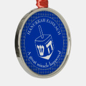 Ornement En Métal HANOUKKA SAMEACH | Chanoukah | Dreidel (Droite)