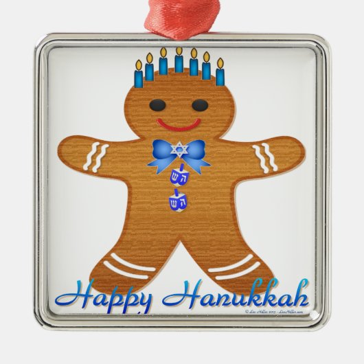 Ornement En Métal Happy Hanoukka Gingerbread Man Menorah (Devant)