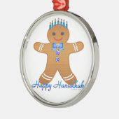 Ornement En Métal Happy Hanoukka Gingerbread Man Menorah (Gauche)