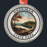 Ornement En Métal Harriman State Park New York Badge<br><div class="desc">Illustration Harriman State Park dans un cercle de style badge. Le parc est également connu pour ses 31 lacs,  ses multiples cours d'eau,  son aire de camping publique et ses superbes vues.</div>