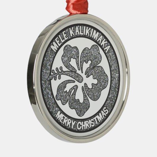 Ornement En Métal Hawaii Noël argent parties scintillant hibiscus or (Droite)