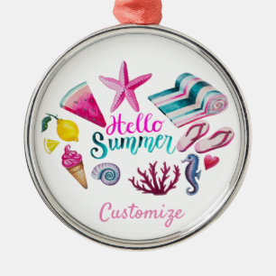 Ornement En Métal Hello Summer