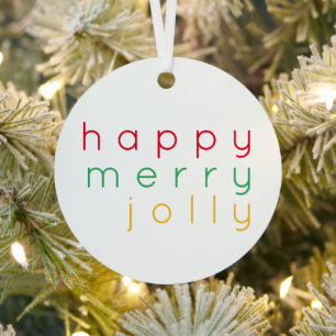 Ornement En Métal HEUREUX JOYEUX JOLLY Métal Cercle Ornement