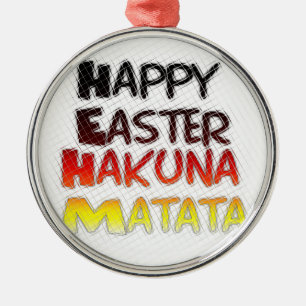 Ornement En Métal Heureux Pâques Hakuna Matata Saison de Vacances