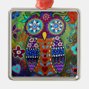 Ornement En Métal hibou fantaisie
