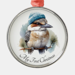 Ornement En Métal Hiver Kookaburra voeux, personnalisé