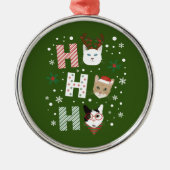 Ornement En Métal Ho Ho Ho Chats Joyeux Noël (Devant)