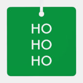 Ornement En Métal Ho Ho Ho | Christmas Cheval Vert clair Simple (Recto)