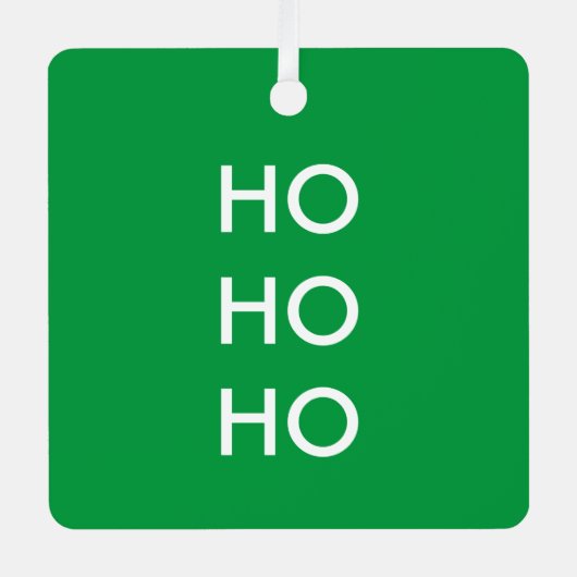 Ornement En Métal Ho Ho Ho | Christmas Cheval Vert clair Simple (Recto)