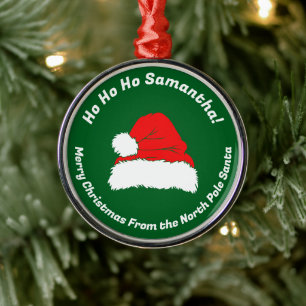 Ornement En Métal Ho ho ho Père Noël moderne Joyeux Noël