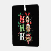 Ornement En Métal Ho Ho Ho Retrievers Golden Xmas (Avant gauche)