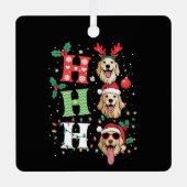 Ornement En Métal Ho Ho Ho Retrievers Golden Xmas (Recto)