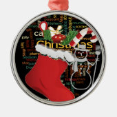 Ornement En Métal HoHoHo ! Joyeux Noël et une bonne année (Devant)