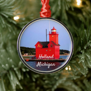 Ornement En Métal Holland Michigan Lighthouse CUSTOM