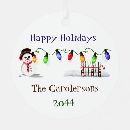 Ornement En Métal Holly Jolly Snowman (Verso)