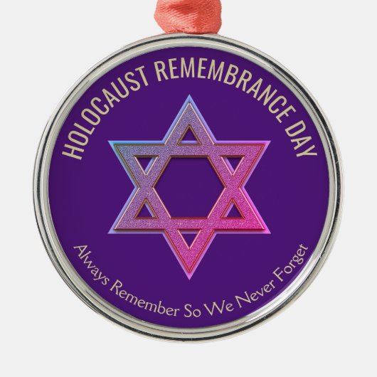 Ornement En Métal Holocaust Remembrance Day (Devant)