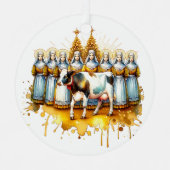 Ornement En Métal Huit employées de maison | Douze jours de Noël (Recto)