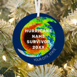Ornement En Métal HURRICANE SURVIVOR Commémoratif Personnalisé