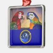 Ornement En Métal HYPER PARROTS BLEU SAPPHIRE GEM MONOGRAM Aimer (Gauche)