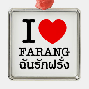 Ornement En Métal I Heart (Amour) Farang