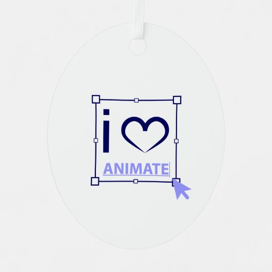 Ornement En Métal I Love Animate (Recto)