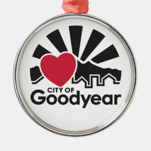 Ornement En Métal I Love Goodyear Glass and Metal Orament