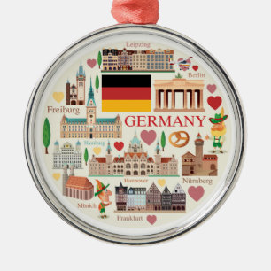 Ornement En Métal Icônes de voyage de l'Allemagne