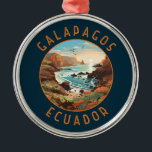 Ornement En Métal Îles Galapagos Cercle en détresse rétro<br><div class="desc">Les îles Galápagos dans un style vectoriel. Les îles Galápagos sont un archipel volcanique de l'océan Pacifique. Il est considéré comme l'une des destinations les plus prisées au monde pour l'observation de la faune.</div>
