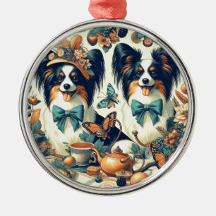Ornement En Métal Illustration de chien de papillon mignonne