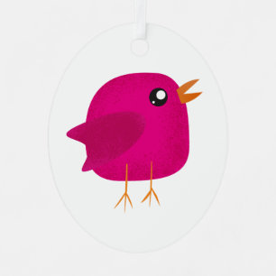 Ornement En Métal Illustration de joli oiseau rose