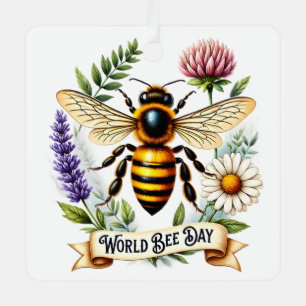 Ornement En Métal Illustration de la Journée mondiale des abeilles a